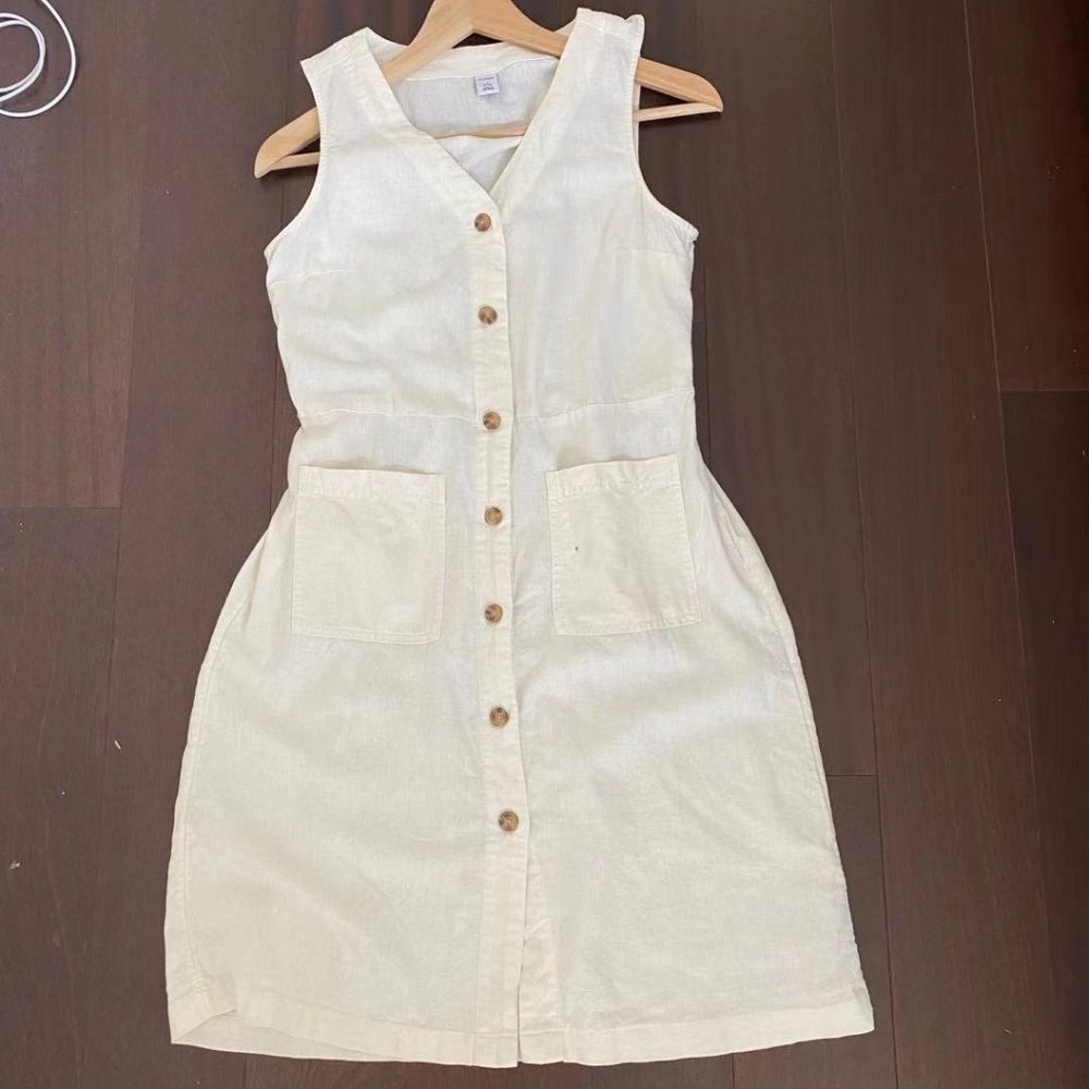 Old Navy Off-white Linen blend dress White SP